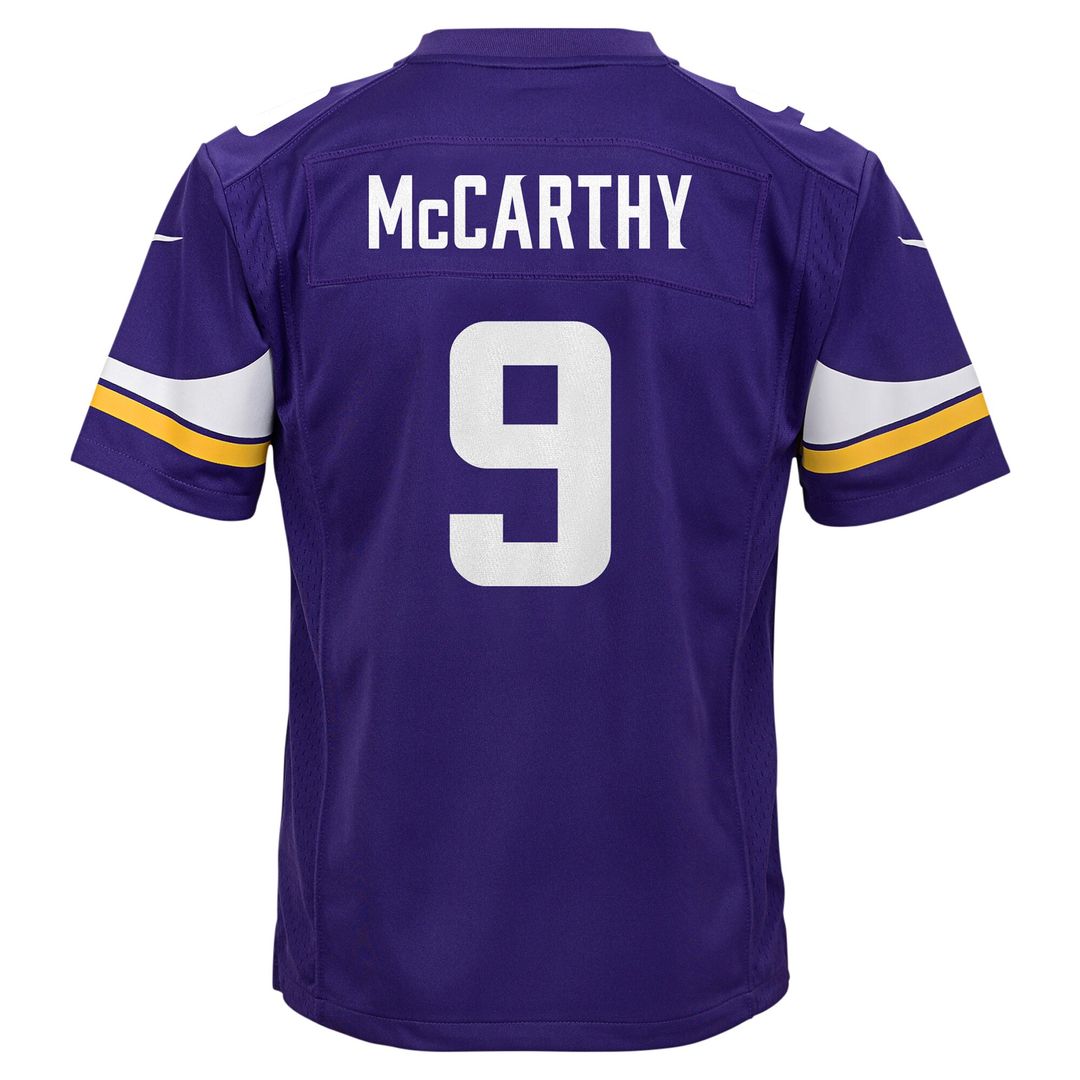 J.J. McCarthy Minnesota Vikings Nike Youth Game Jersey - Purple