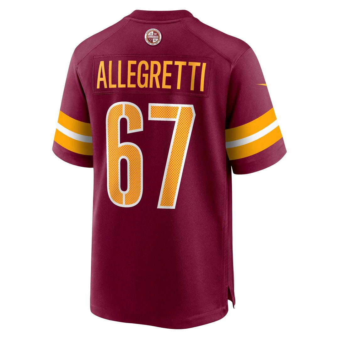 Nick Allegretti Washington Commanders Nike Game Jersey - Burgundy