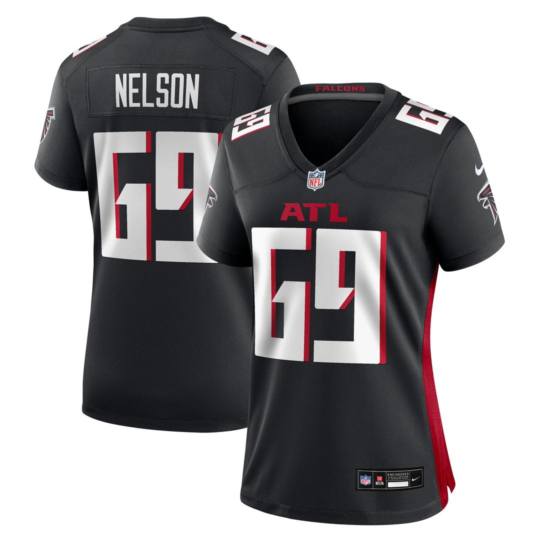Jack Nelson Atlanta Falcons Nike Women's Team Game Official Jersey -  Black