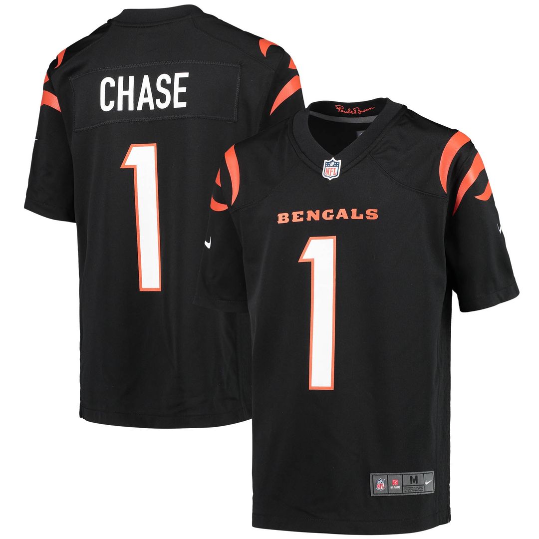 Ja'Marr Chase Cincinnati Bengals Nike Youth Game Official Jersey - Black