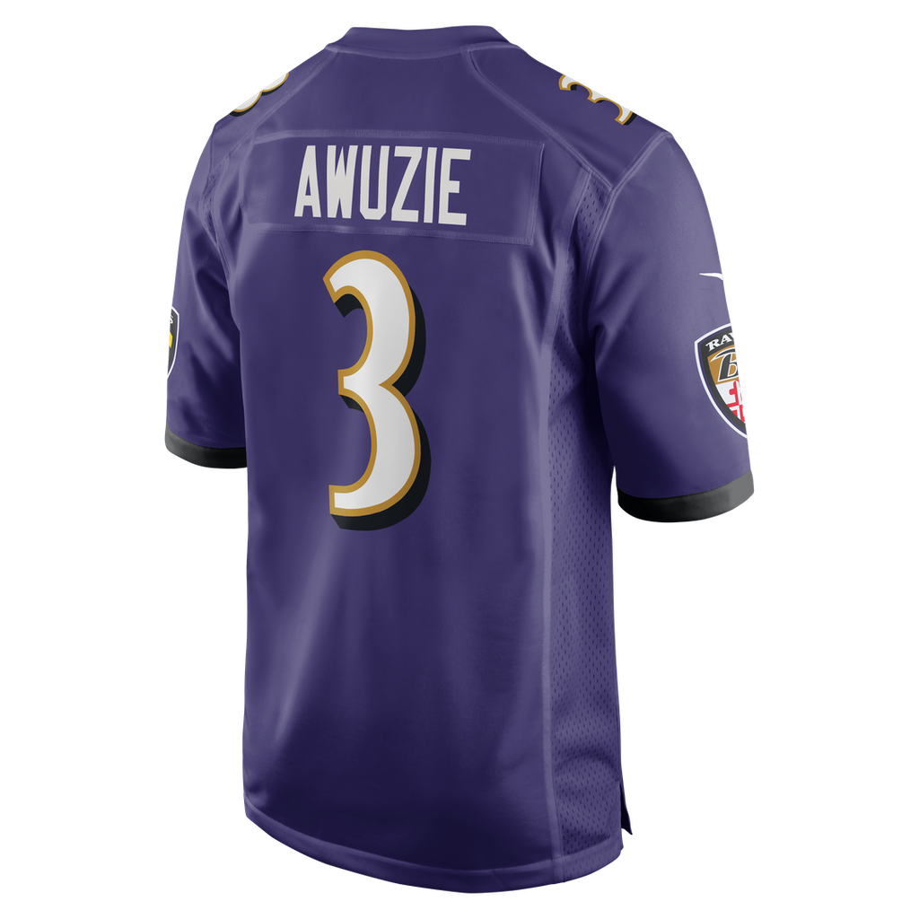 Chidobe Awuzie Baltimore Ravens Nike Team Game Official Jersey -  Purple