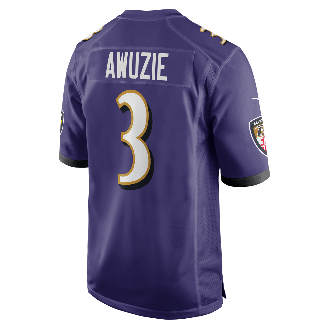 Chidobe Awuzie Baltimore Ravens Nike Team Game Official Jersey -  Purple