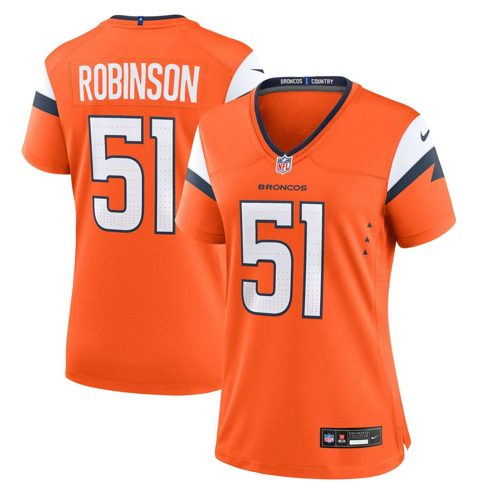 Que Robinson Denver Broncos Nike Women's Team Game Jersey - Orange