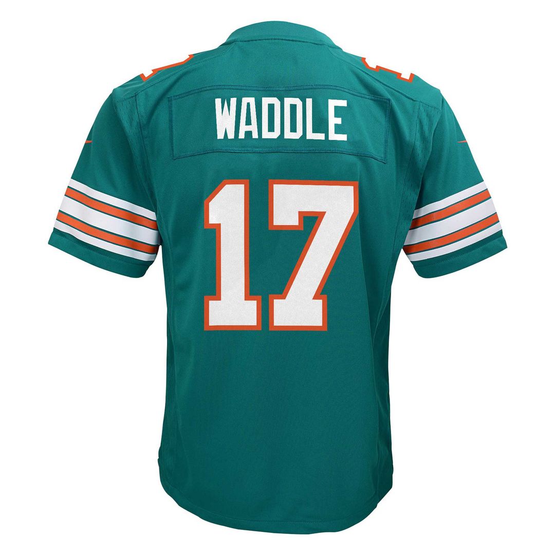 Jaylen Waddle Miami Dolphins Nike Youth Game Official Jersey - Aqua