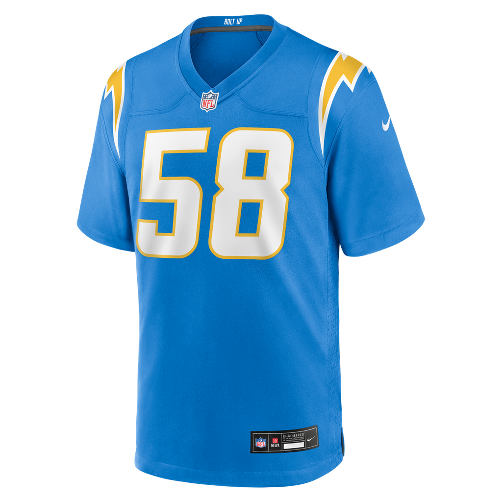 Tae Crowder Los Angeles Chargers Nike Team Game Official Jersey - Powder Blue