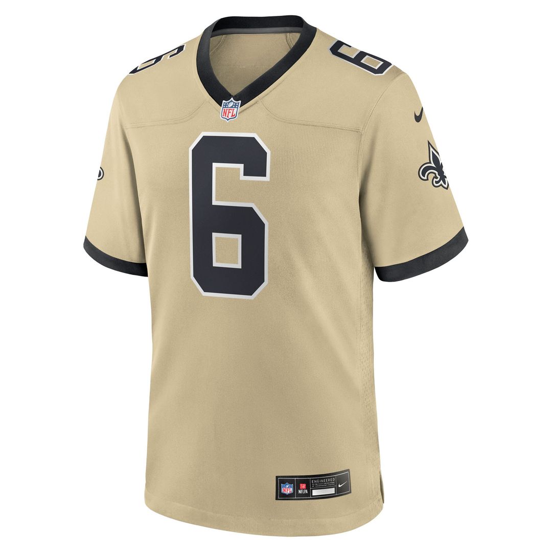Tyler Shough New Orleans Saints Nike Game Official Jersey - Black