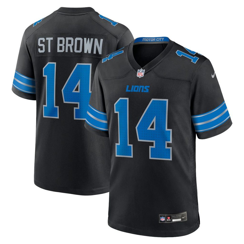 Amon-Ra St. Brown Detroit Lions Nike 2nd Alternate Game Official Jersey - Black