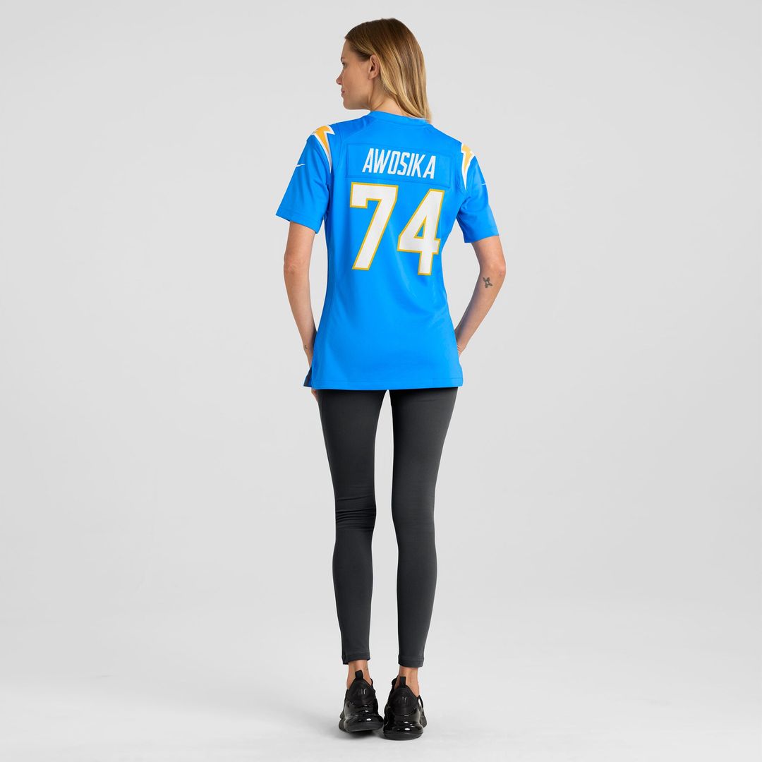 Kayode Awosika Los Angeles Chargers Nike Women's Team Game Official Jersey -  Powder Blue