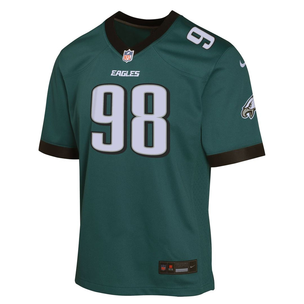 Jalen Carter Philadelphia Eagles Nike Youth Game Player Official Jersey - Midnight Green