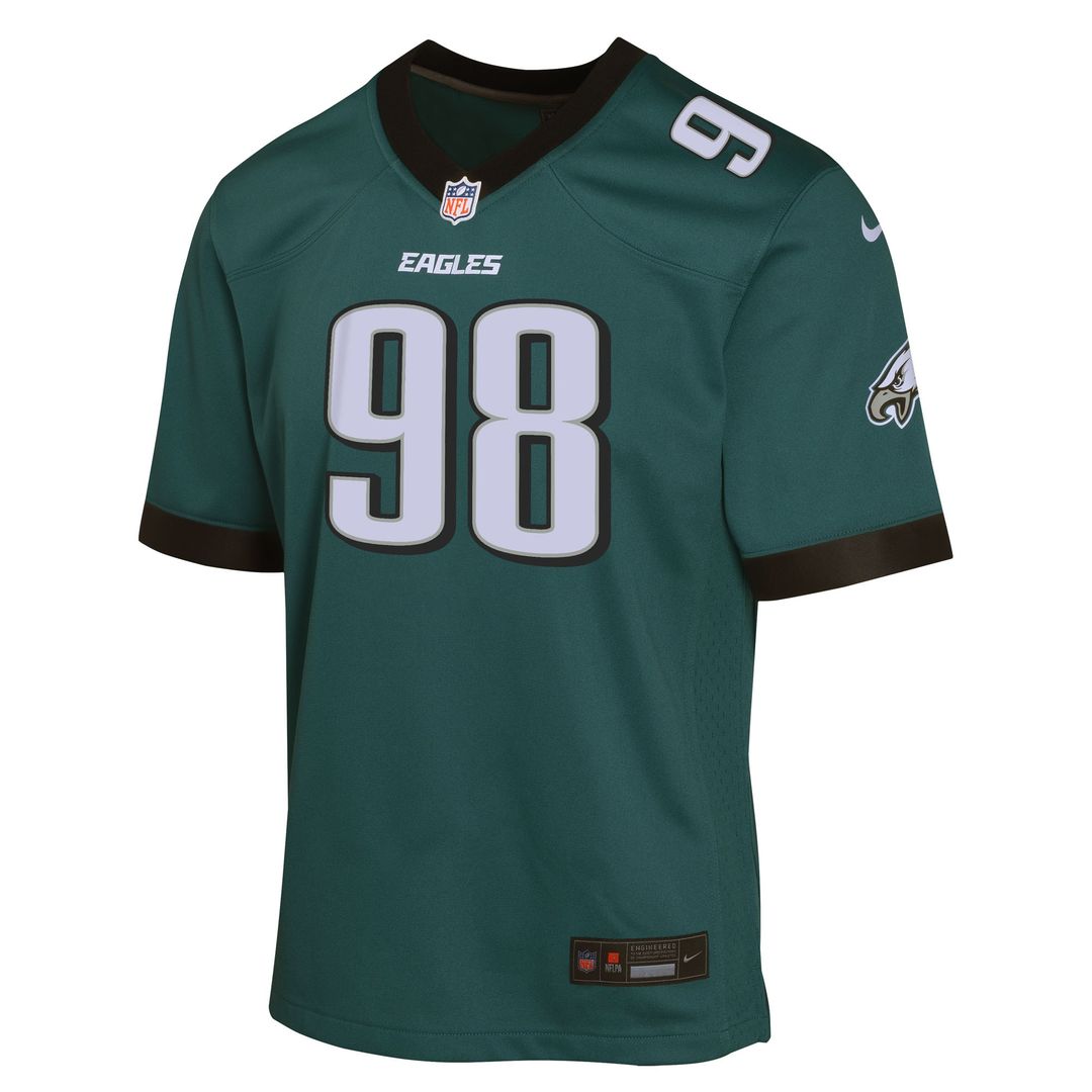 Jalen Carter Philadelphia Eagles Nike Youth Game Player Official Jersey - Midnight Green