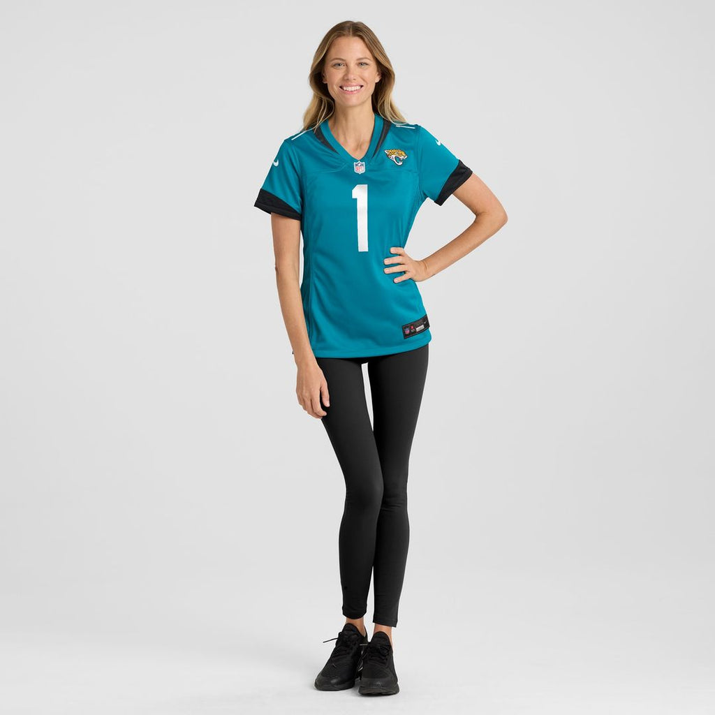 Number 1 Bride Jacksonville Jaguars Nike Women's Game Official Jersey - Teal