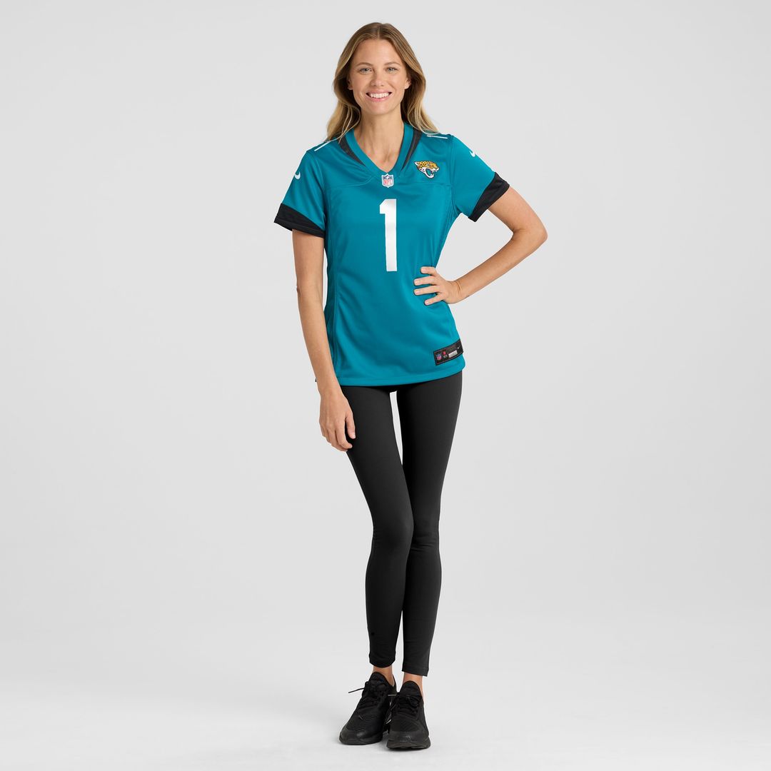 Number 1 Bride Jacksonville Jaguars Nike Women's Game Official Jersey - Teal