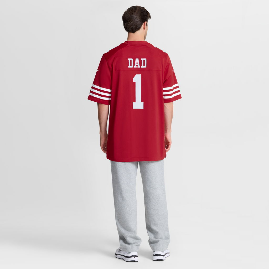 Number 1 Dad San Francisco 49ers Nike Game Official Jersey - Scarlet