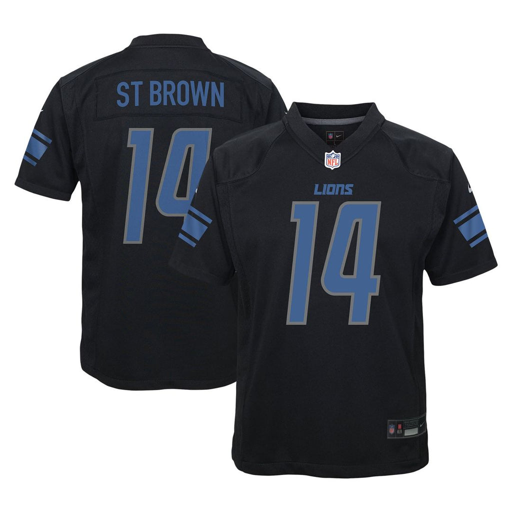 Amon-Ra St. Brown Detroit Lions Nike Youth Game Official Jersey - Black