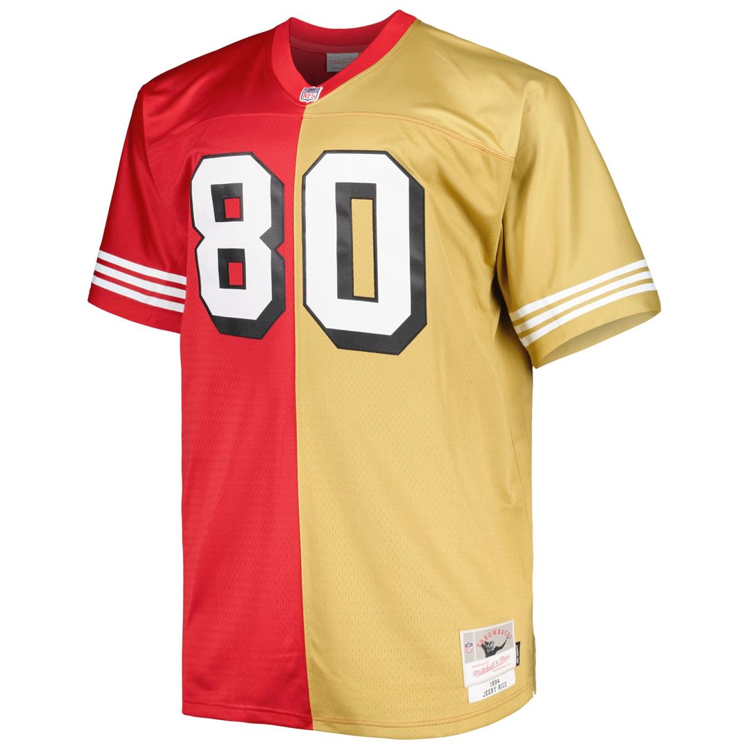 Jerry Rice San Francisco 49ers Mitchell & Ness Big & Tall Split Legacy Retired Player Replica Official Jersey - Scarlet/Gold