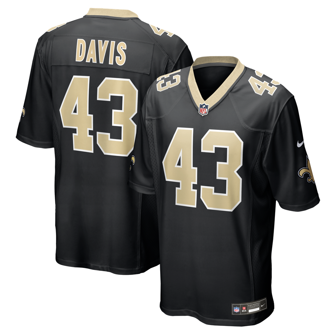 Michael Davis New Orleans Saints Nike Team Game Official Jersey -  Black