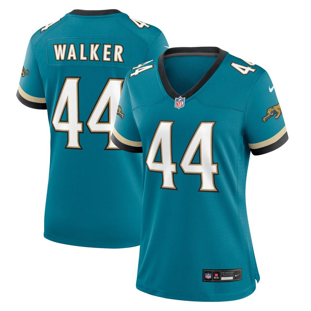 Travon Walker Jacksonville Jaguars Nike Women's Prowler Throwback Game Official Jersey - Teal