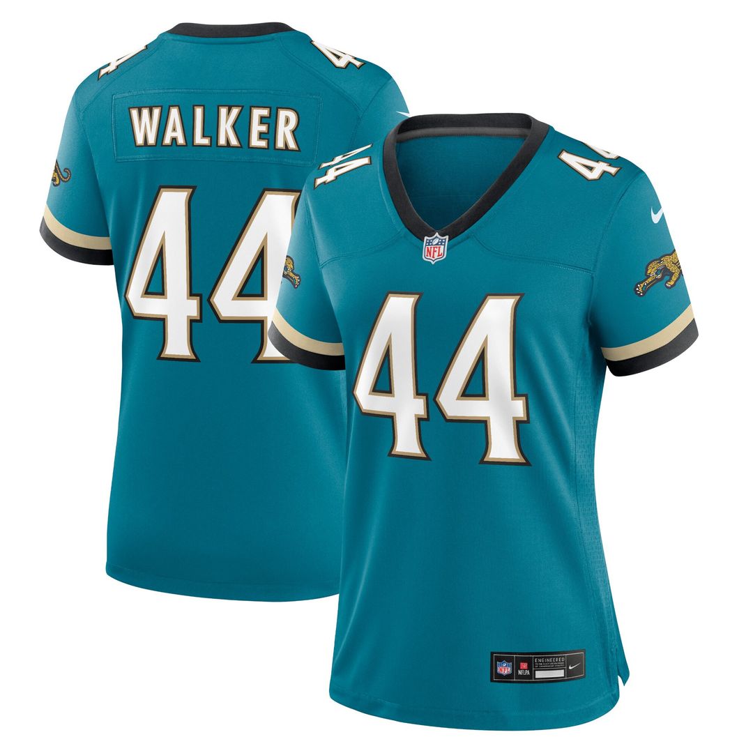 Travon Walker Jacksonville Jaguars Nike Women's Prowler Throwback Game Official Jersey - Teal