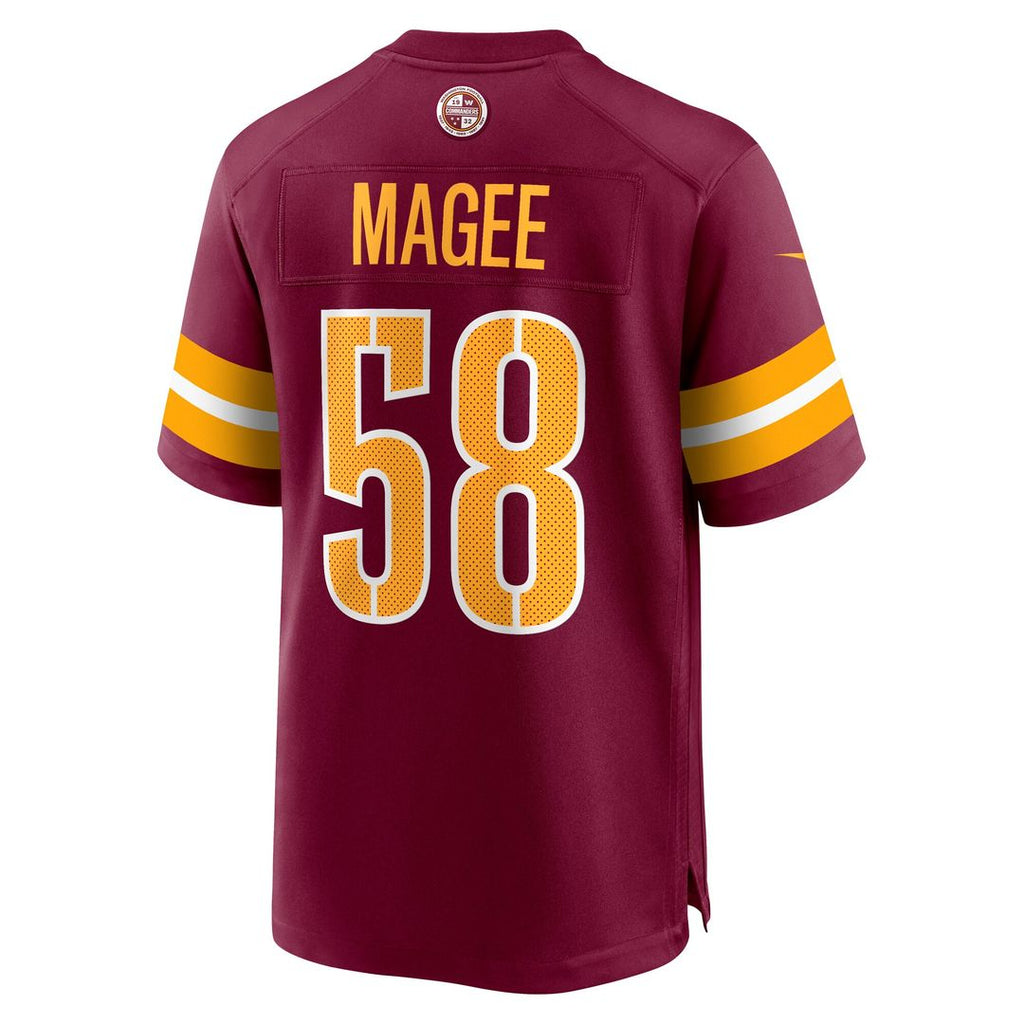 Jordan Magee Washington Commanders Nike  Game Official Jersey -  Burgundy