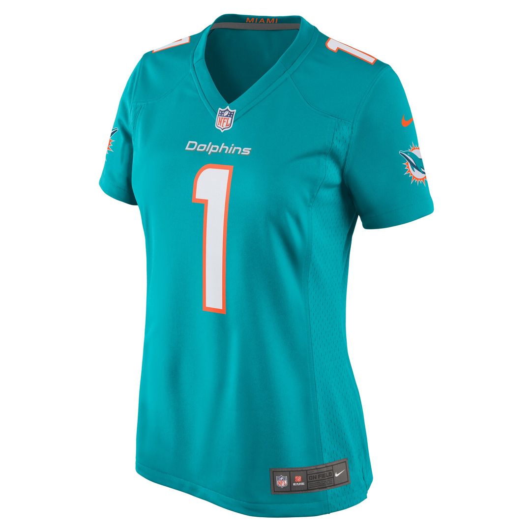Number 1 Mom Miami Dolphins Nike Women's Game Official Jersey - Aqua