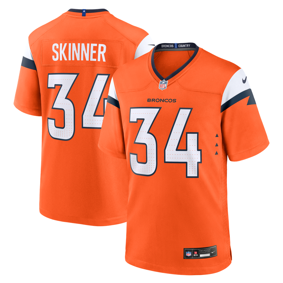 JL Skinner Denver Broncos Nike Team Game Jersey - Orange