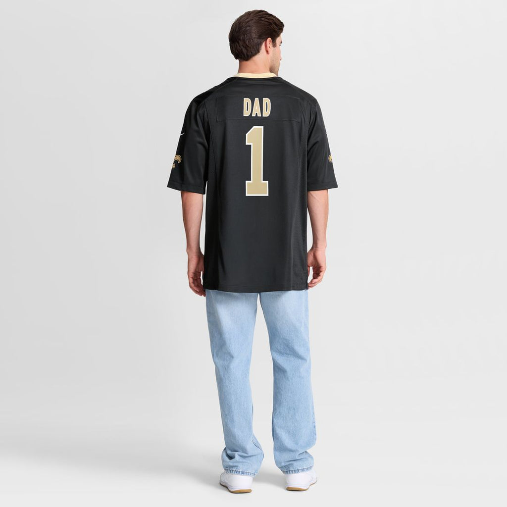 Number 1 Dad New Orleans Saints Nike Game Official Jersey - Black