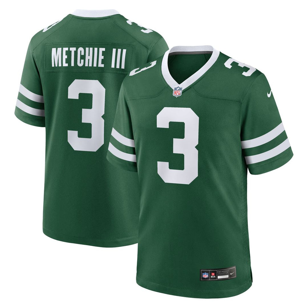 John Metchie III New York Jets Nike Team Game Official Jersey - Legacy Green