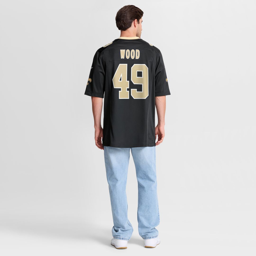 Zach Wood New Orleans Saints Nike Game Official Jersey - Black