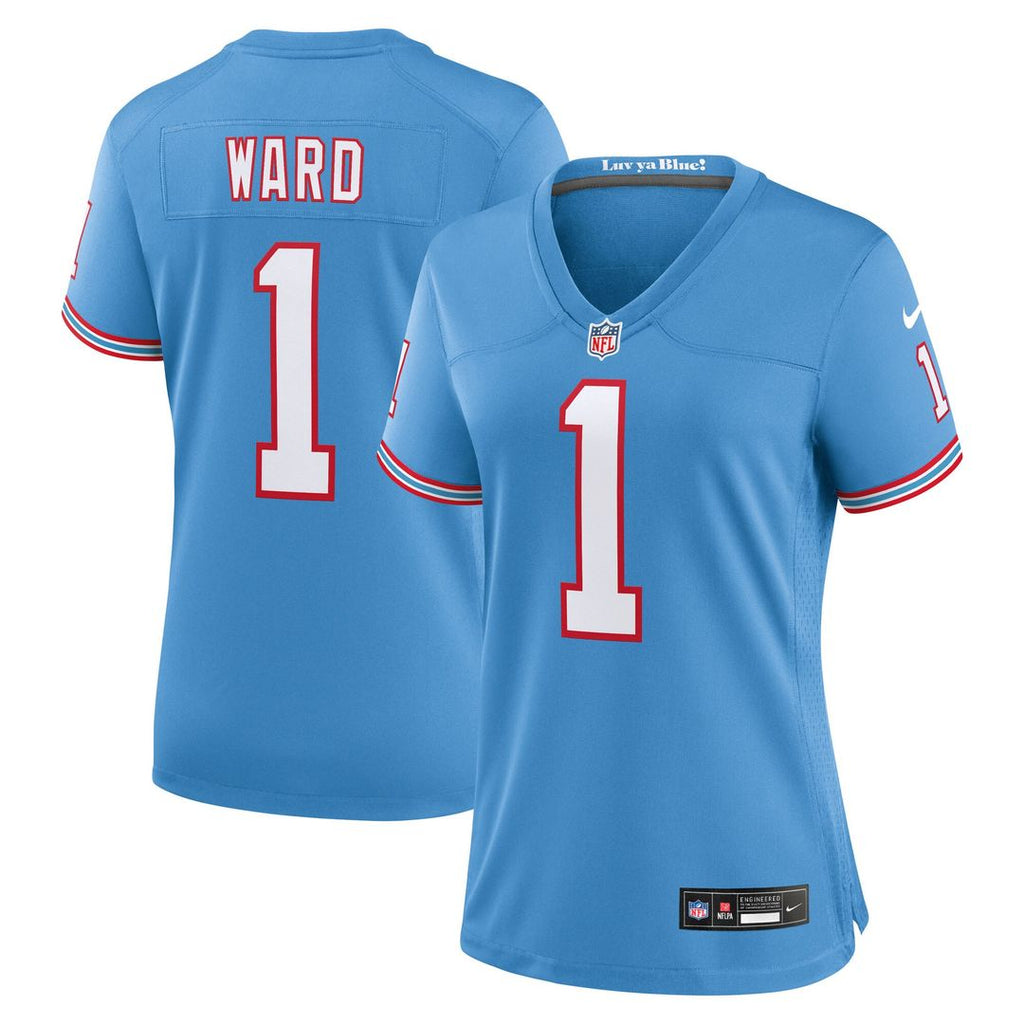 Cameron Ward Tennessee Titans Nike Women's Alternate Oilers Throwback Game Official Jersey - Light Blue