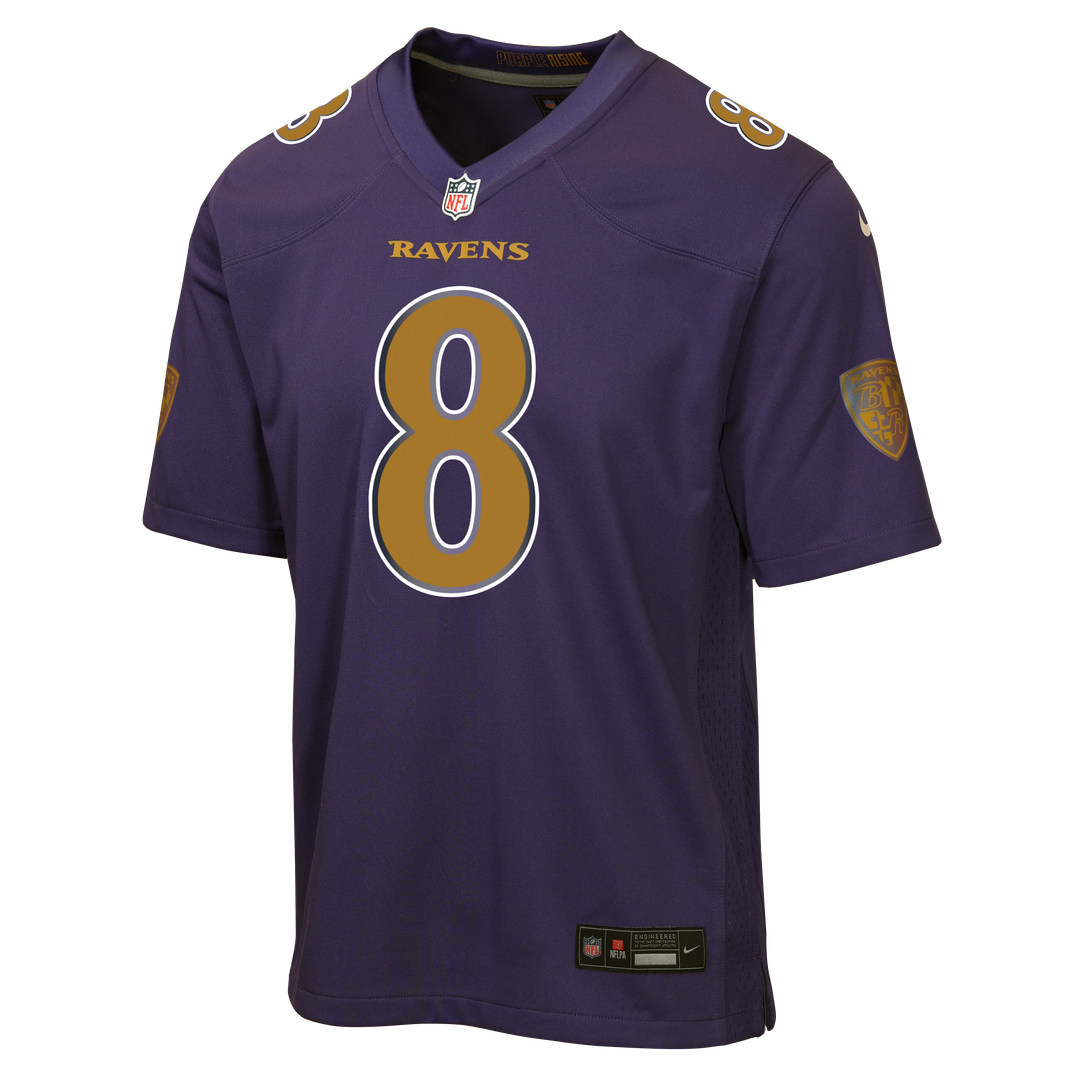 Lamar Jackson Baltimore Ravens Nike Youth Alternate 2 Game Official Jersey - Purple