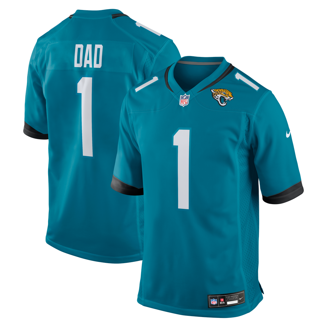 Number 1 Dad Jacksonville Jaguars Nike Game Official Jersey - Teal