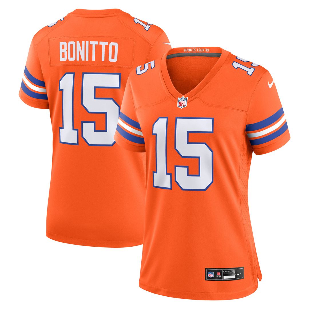 Nik Bonitto Denver Broncos Nike Women's Alternate 2 Mile High Collection 1977 Throwback Game Jersey - Orange