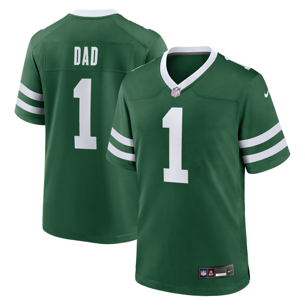 New York Jets Nike #1 Dad Game Official Jersey - Legacy Green