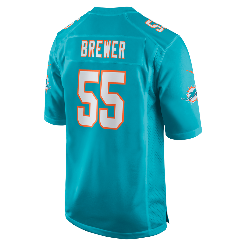 Aaron Brewer Miami Dolphins Nike Game Jersey - Aqua