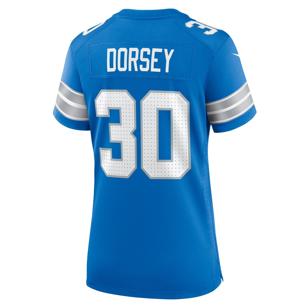 Khalil Dorsey Detroit Lions Nike Women's Team Game Jersey - Blue