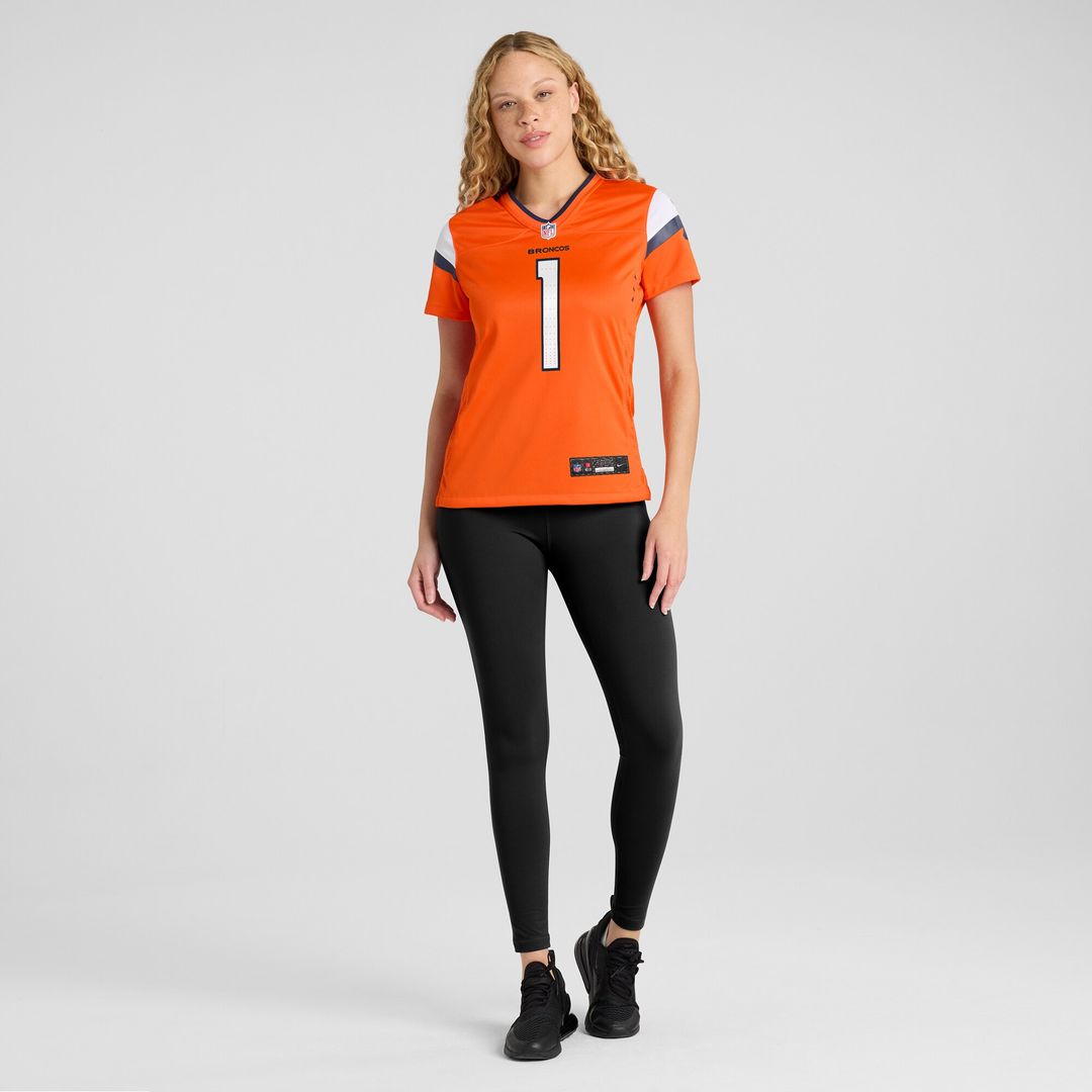 Number 1 Bride Denver Broncos Nike Women's Game Official Jersey - Orange