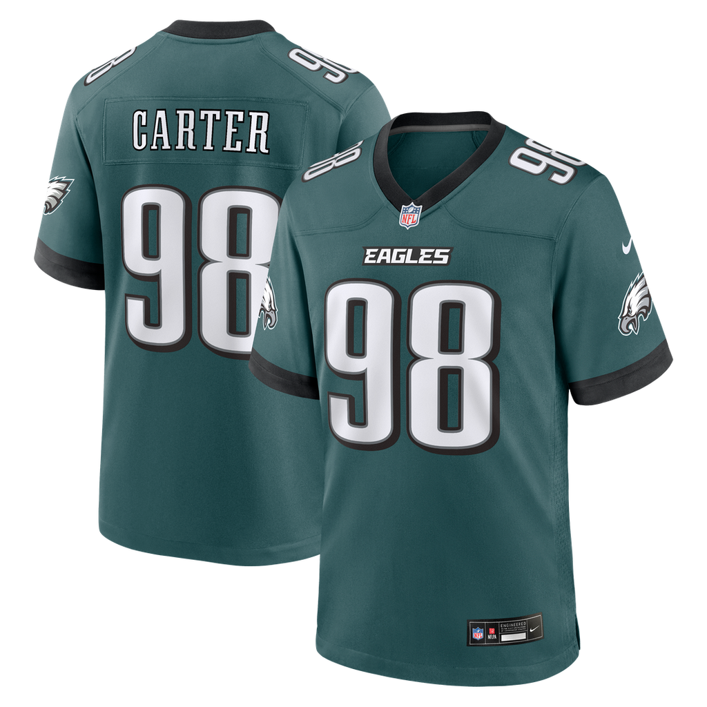 Jalen Carter Philadelphia Eagles Nike Team Game Jersey - Midnight Green