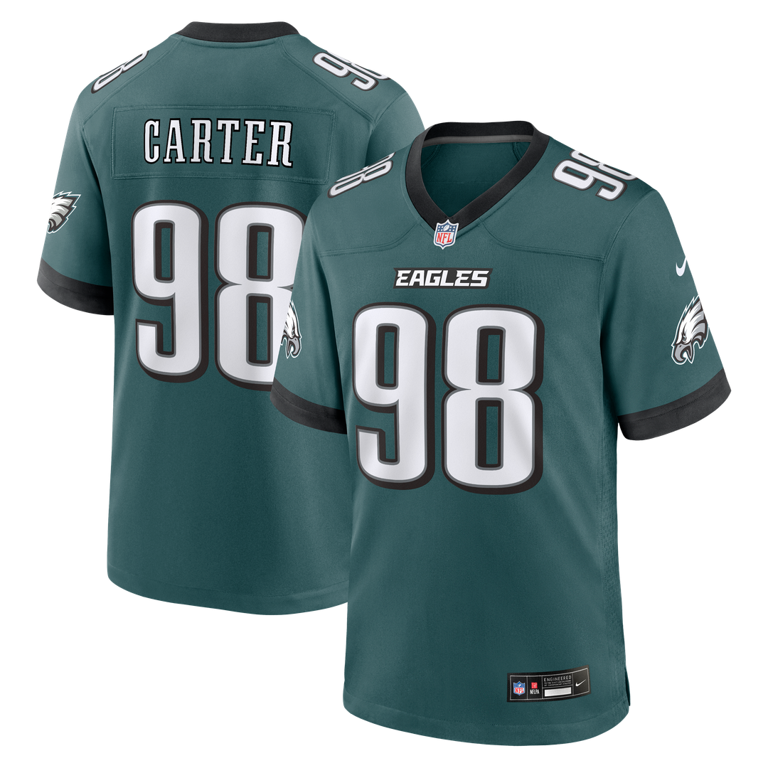 Jalen Carter Philadelphia Eagles Nike Team Game Jersey - Midnight Green