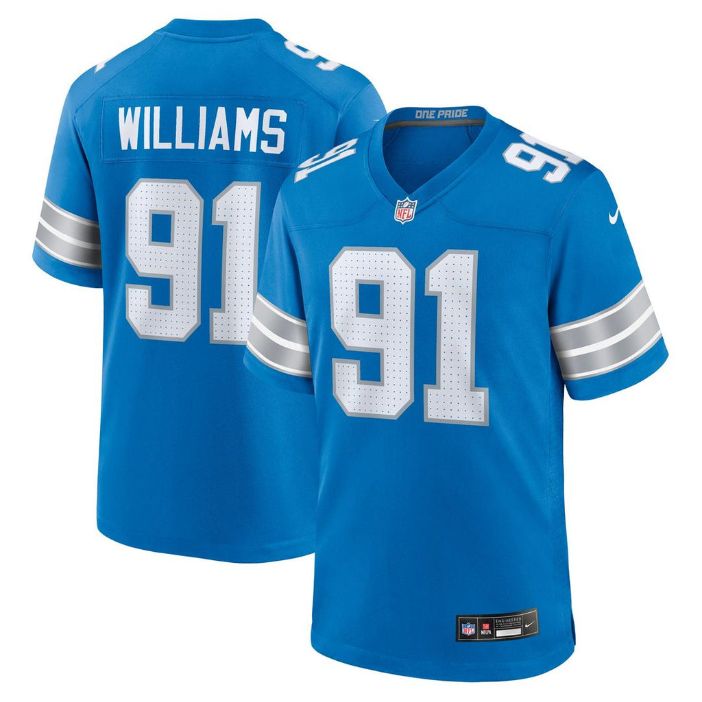 Tyleik Williams Detroit Lions Nike Team Game Official Jersey - Blue