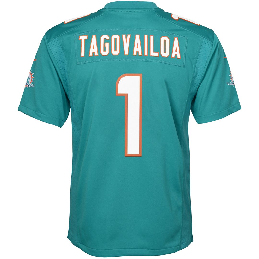 Tua Tagovailoa Miami Dolphins Nike Youth Game Official Jersey - Aqua