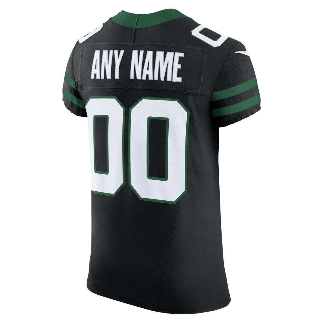 New York Jets Nike Alternate Vapor F.U.S.E. Elite Custom Official Jersey - Legacy Black