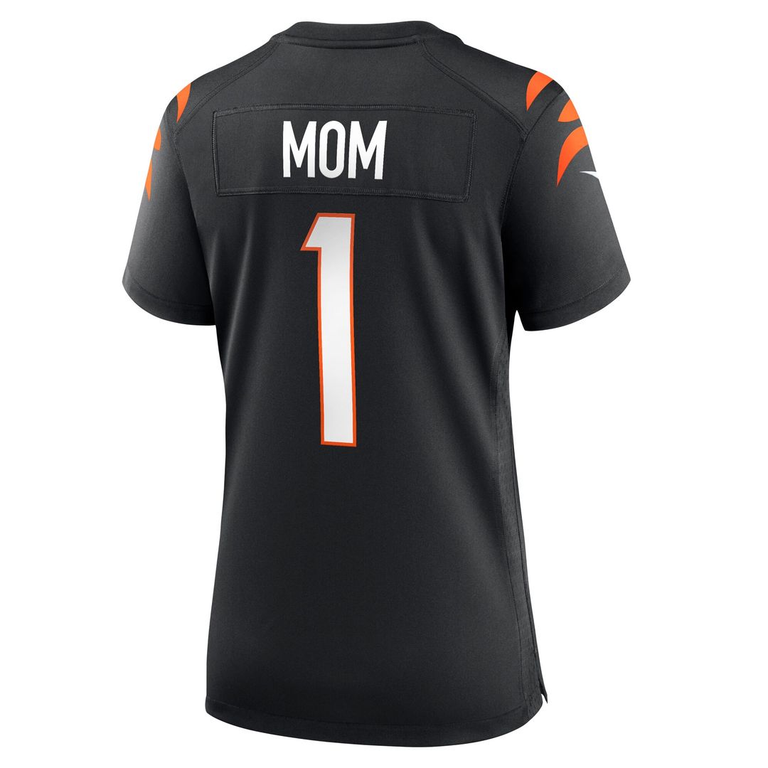 Number 1 Mom Cincinnati Bengals Nike Women's Game Official Jersey - Black