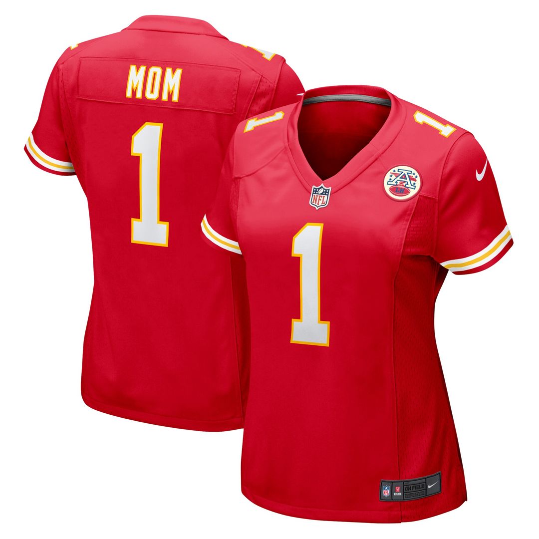 Number 1 Mom Kansas City Chiefs Nike Women's Game Official Jersey - Red