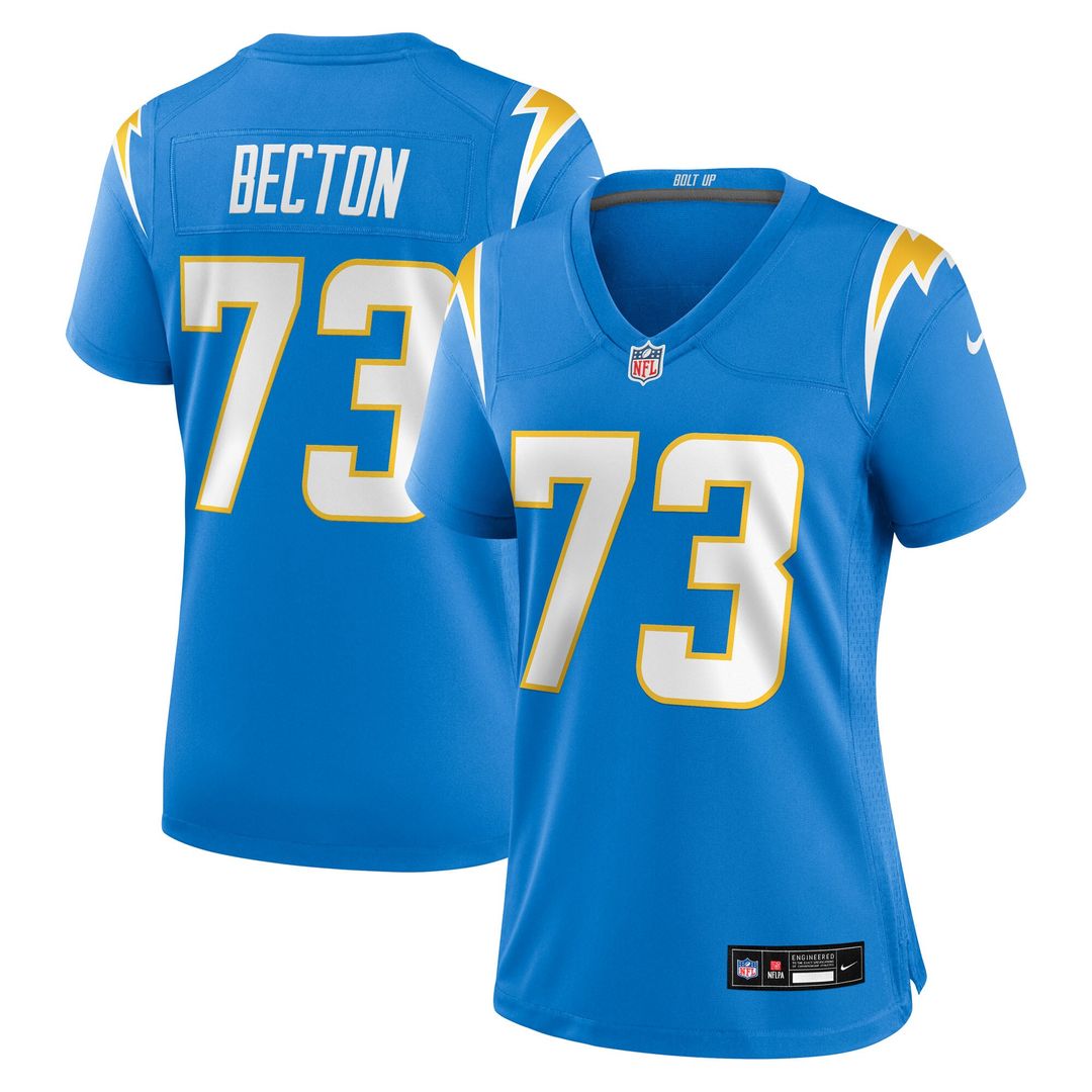 Mekhi Becton Los Angeles Chargers Nike Women's Team Game Jersey - Powder Blue