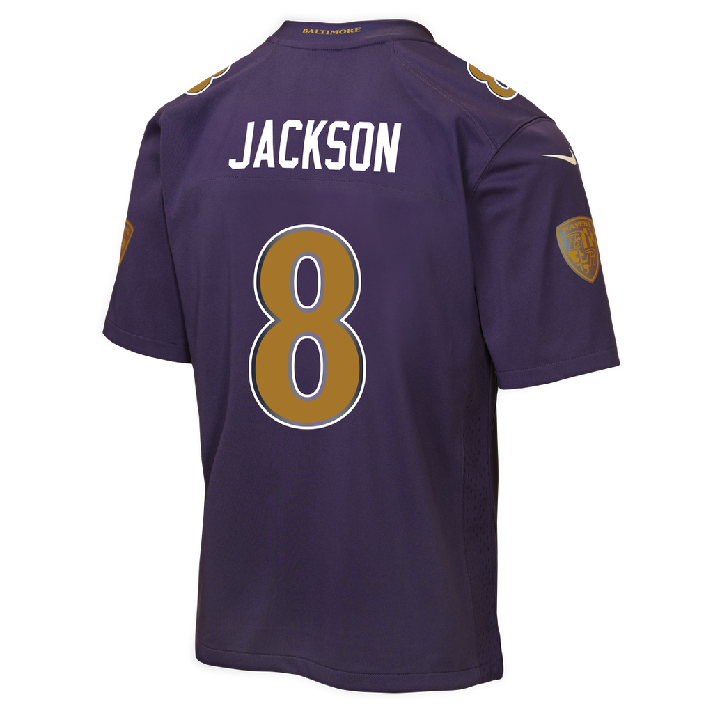 Lamar Jackson Baltimore Ravens Nike Youth Alternate 2 Game Official Jersey - Purple