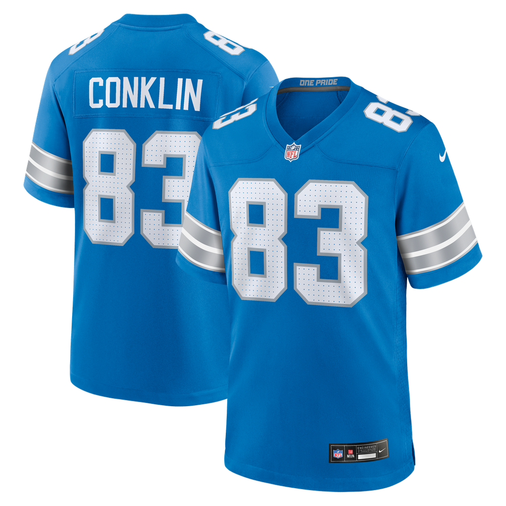 Tyler Conklin Detroit Lions Nike Team Game Jersey - Blue