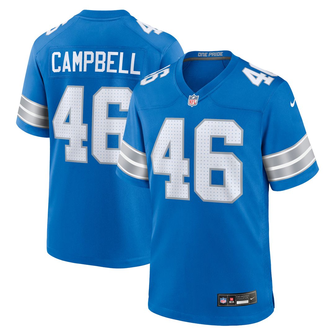 Jack Campbell Detroit Lions Nike Game Official Jersey - Blue