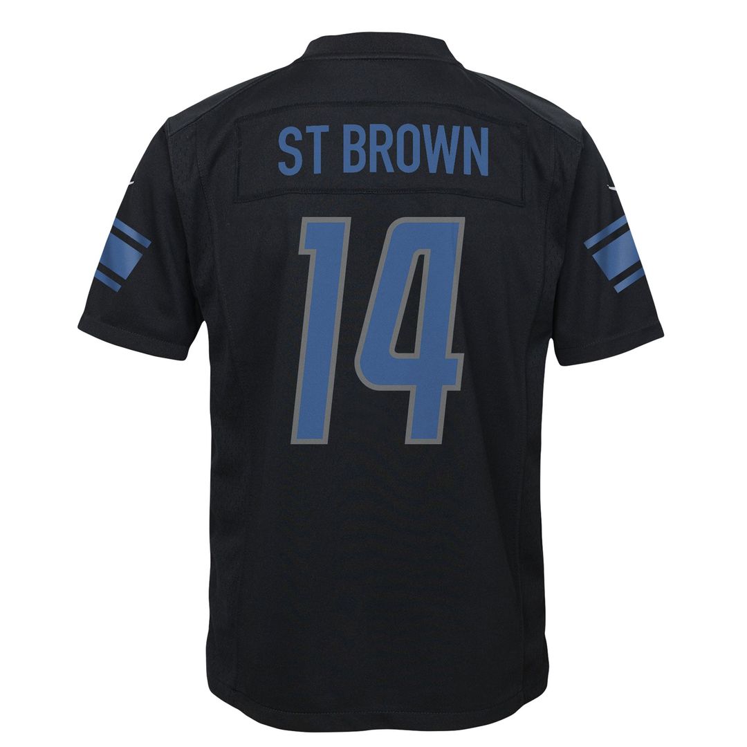 Amon-Ra St. Brown Detroit Lions Nike Youth Game Official Jersey - Black