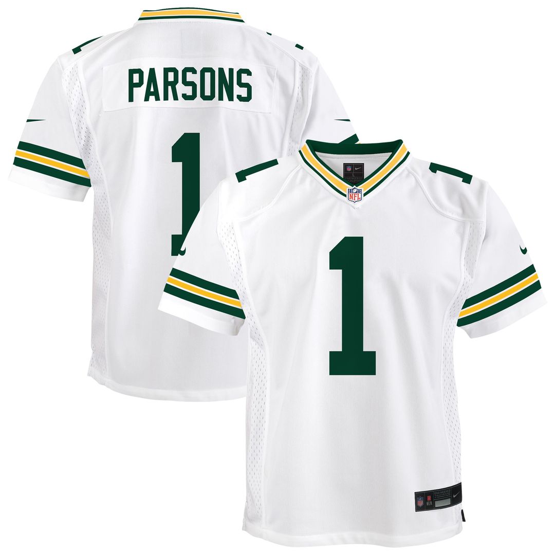 Micah Parsons Green Bay Packers Nike Youth White Game Official Jersey - White