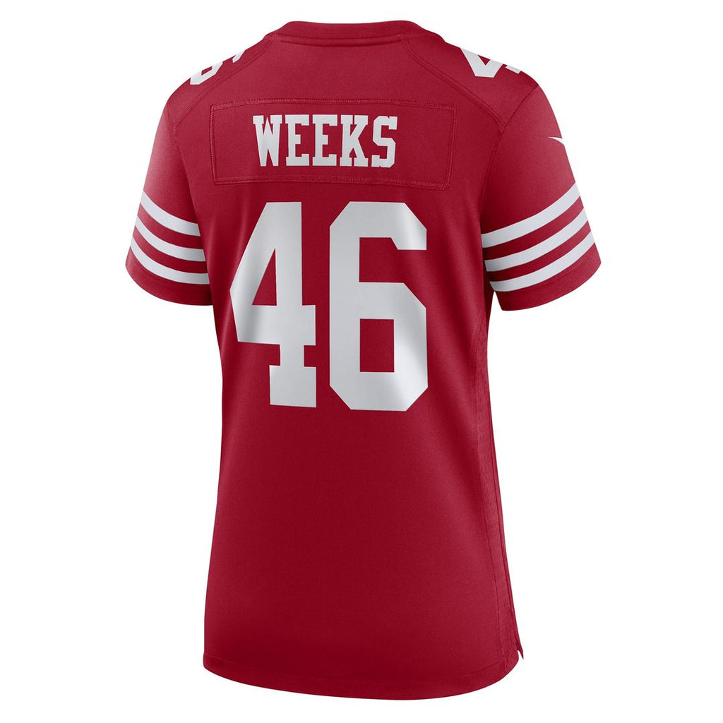 Jon Weeks San Francisco 49ers Nike Women's Team Game Official Jersey -  Scarlet